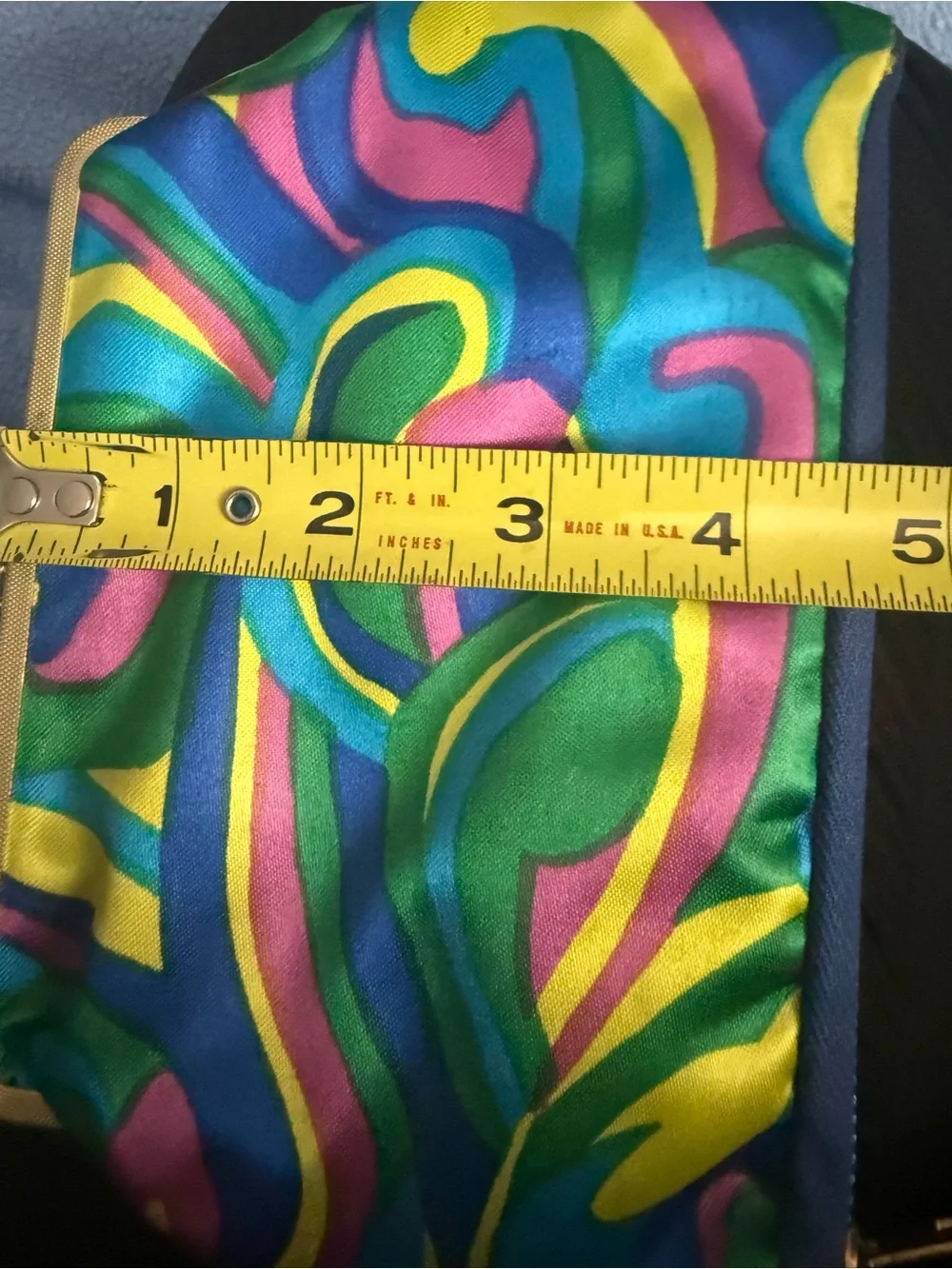 Vintage Psychedelic Swirl Pucci Like Coin Purse Metal Clasp Frame 7”